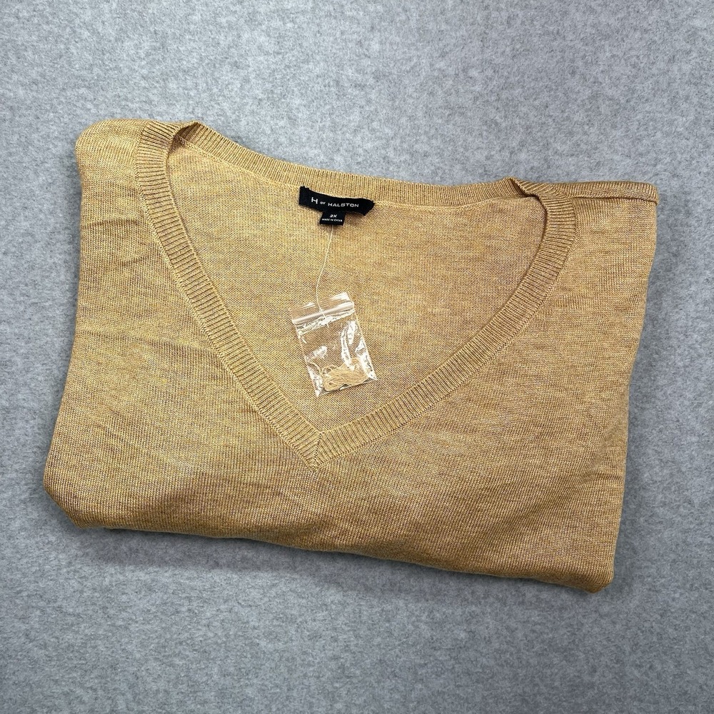 H by Halston 3/4 Sleeve Pullover Sweater w Stitch Details Brown 2X Oversized